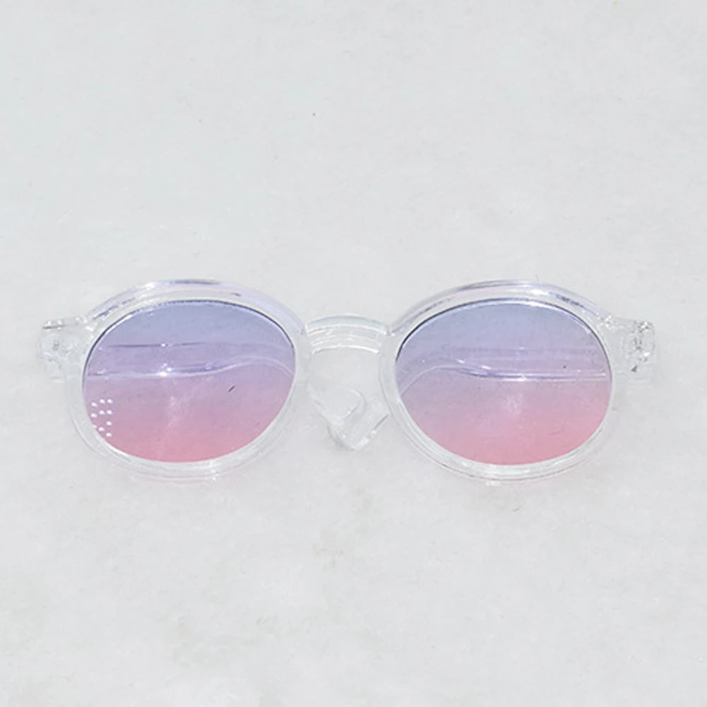 6.5cm Transparent Plastic Glasses for BJD Dolls, Labubu, MSD, SD, EXO - Sunglasses for 1/8, 1/6, 1/3, 1/4 Plush Dolls