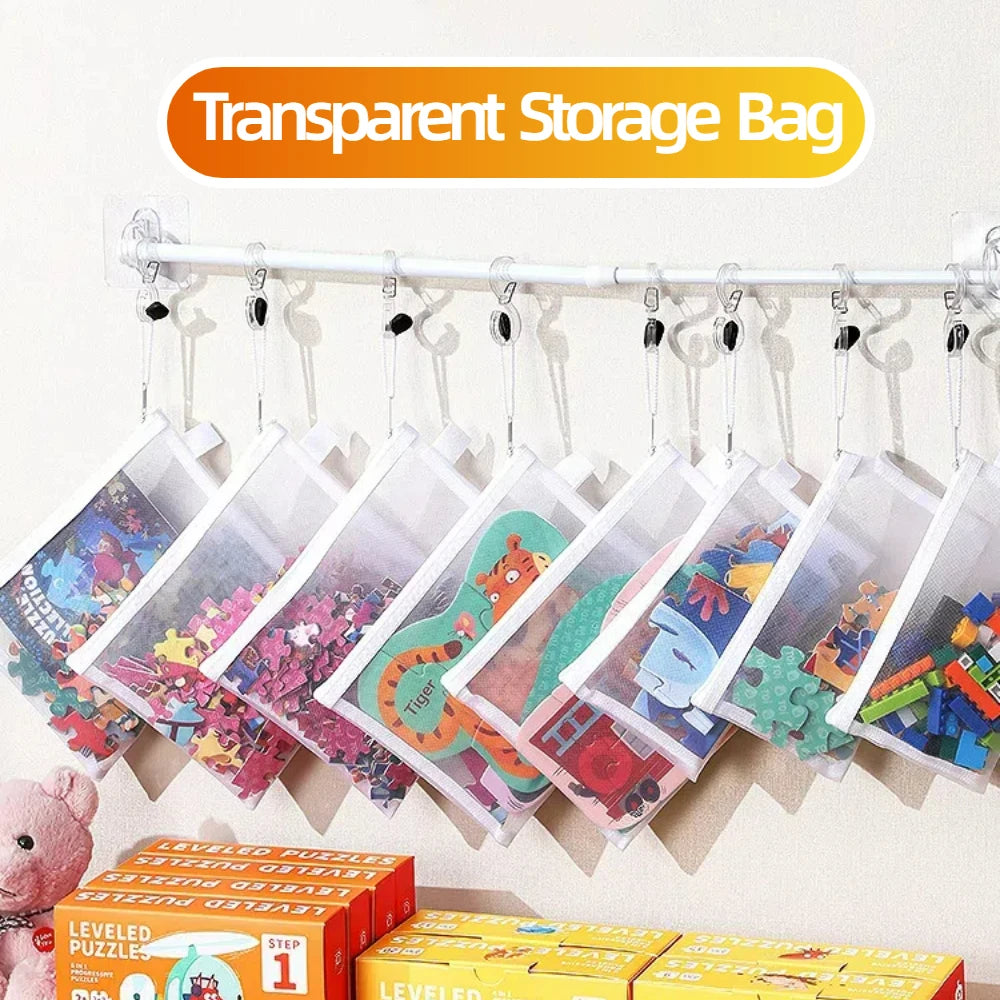 8pcs Zipper Mesh Storage Bags – 3 Sizes Waterproof Clear Document & Travel Organizer Pouches with Zipper for Office Supplies