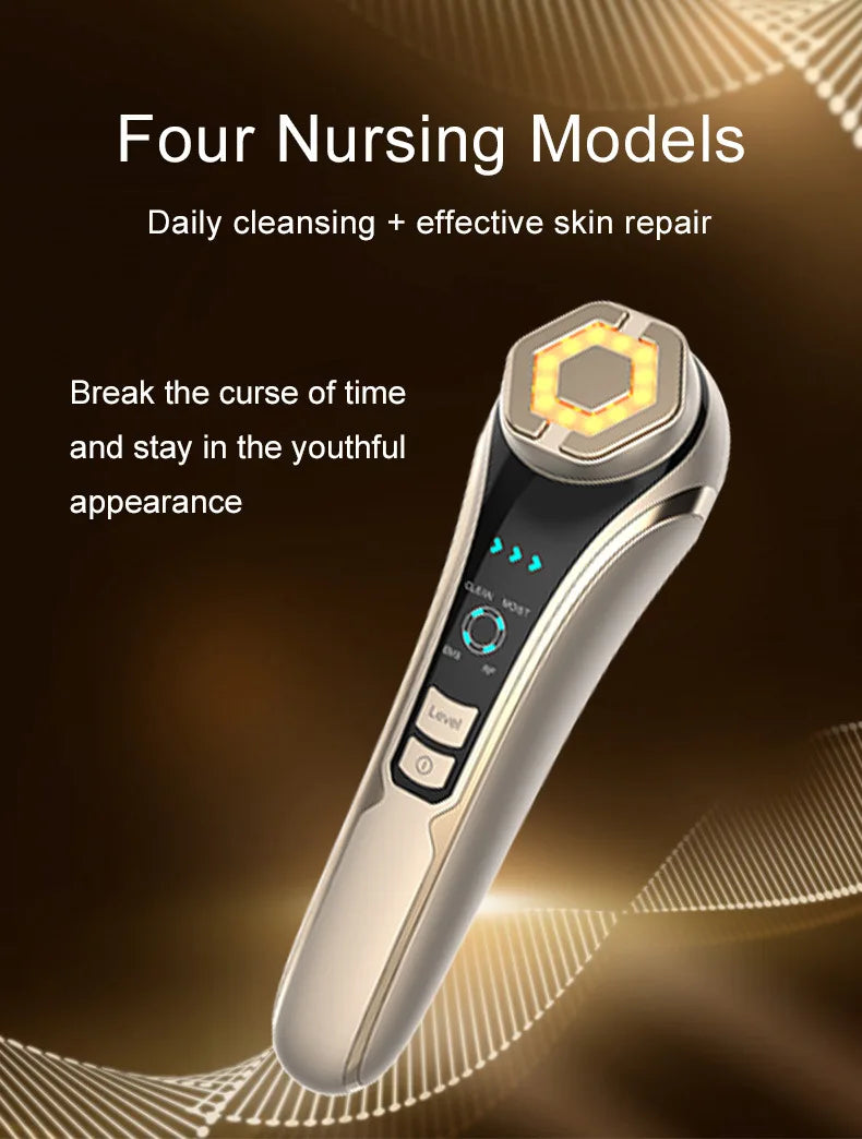 New RF Facial Lifting & Firming Beauty Device - EMS Microcurrent Rejuvenation, Home Face Care Tool, Perfect Gift Idea        4o