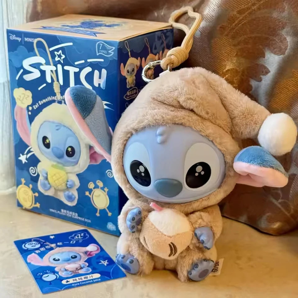 Miniso Disney Stitch Blind Box — “Eat Something Before Sleep” Vinyl Plush Doll Pendant, Surprise Gift Toy