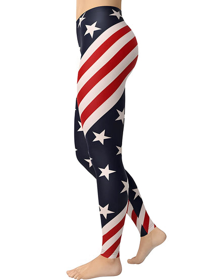 Women High Waisted Printed Yoga Leggings, Elastic Gym Sports Pants for Running Fitness & Casual Activewear Butt Lift Fit
