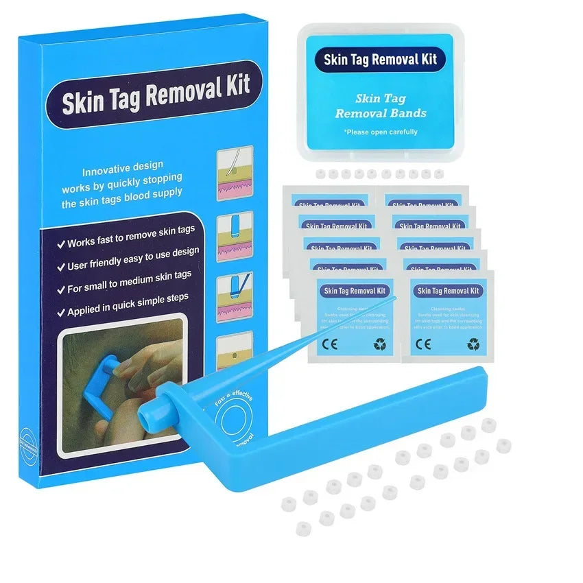 Skin Care Rubber Bands & Skin Tag Remover Kit — Mole & Wart Removal Tool for Face Care, Green Beauty & Health