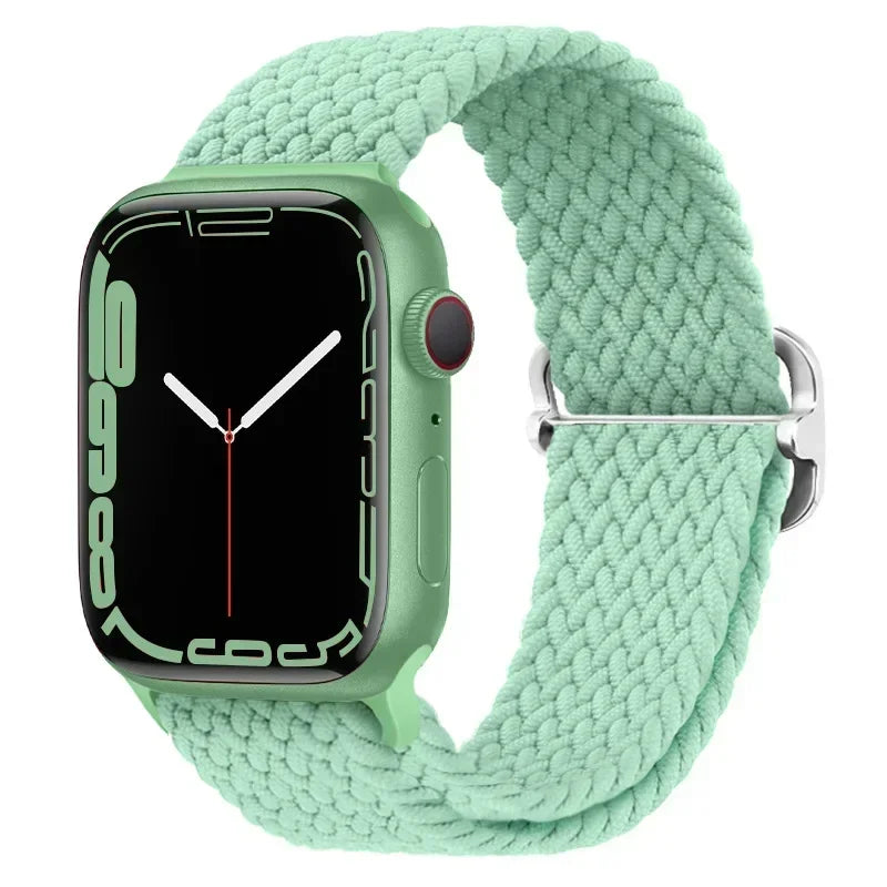 Braided Nylon Apple Watch Band – Adjustable Sport Strap Compatible with Ultra 2, Series 10/9/8/7/6/SE (40–49mm) Wrist Bracelet