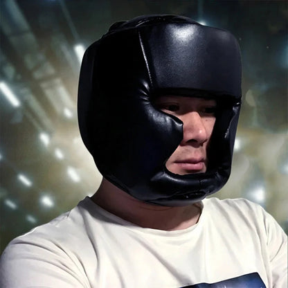 Full-Covered Boxing Helmet - Thickened Head Protector for Men & Women - Karate, Muay Thai, Taekwondo Training Head Guard