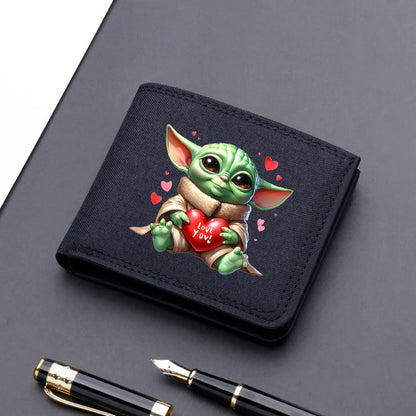 Star Wars Men's Canvas Wallet – Black/Blue/Gray Short Purse, Card Holder & Money Bag with Credit Card Case