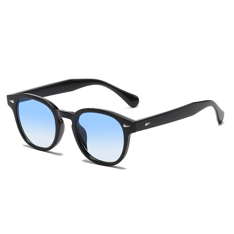 JNPCXI Retro Round Sunglasses – Punk Leopard Rivet Fashion Shades UV400 for Men & Women