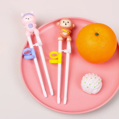 Cartoon Animal Baby Training Chopsticks - 1 Pair, Beginner Friendly Kids' Learning Tableware & Eating Helper Tools
