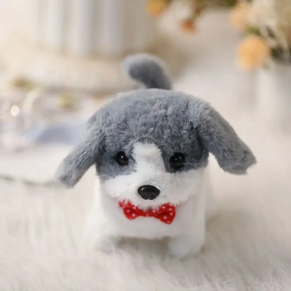 Cute Plush Robot Puppy Toy - Interactive Walking, Barking & Tail Wagging Plush for Kids (No Battery)