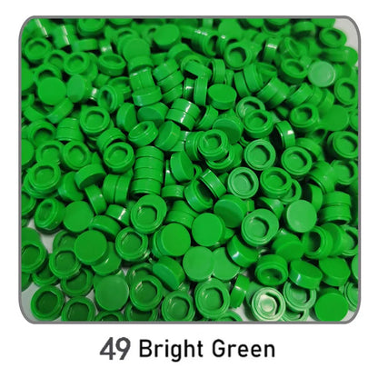 1000Pcs 1x1 Round Building Blocks Set - 52 Color DIY Creative Educational Bricks Compatible with 98138 Toy Kits for Kids
