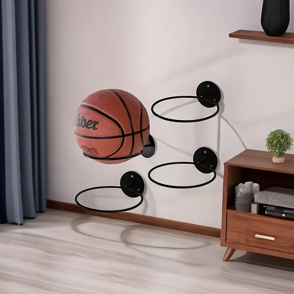 Iron Basketball, Football & Volleyball Storage Rack – Wall-Mounted Household Ball Storage Rack