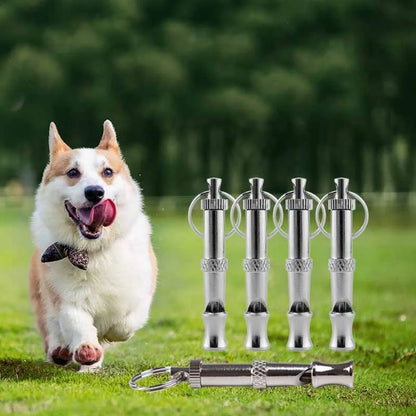 1/2 Pcs Dog Whistle to Stop Barking - Adjustable Sound Pitch with Keychain - Professional Recall Tool for Pet, Puppy, Cat, Dog