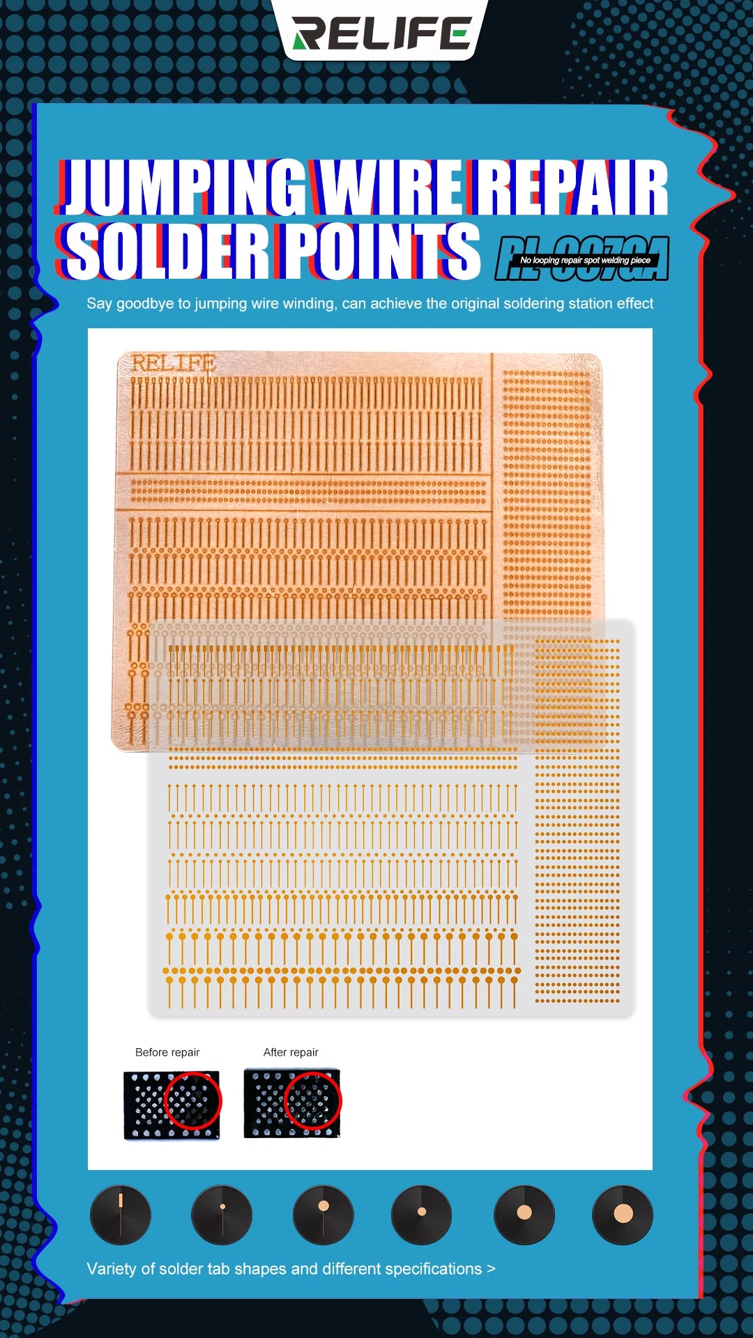 RELIFE RL-007GA Quick Repair Solder Points – Spot Welding Set for Phones & Tablets of Various Sizes