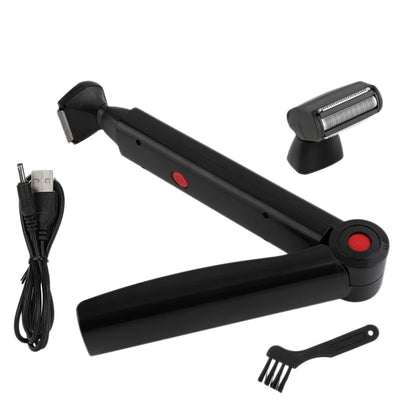 Long Handle Waterproof Men’s Back Shaver — USB Rechargeable Folding Body Hair Trimmer