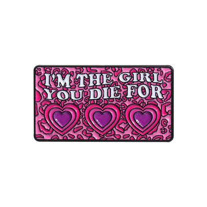 Pink Heart Brain Ghost Enamel Brooch – Gothic Retro Radio & TV Badge, Funny Punk Lapel Pin Jewelry Gift