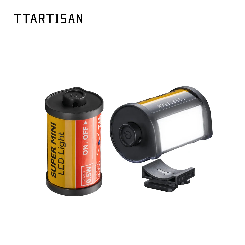 TTARTISAN Mini LED Fill Light - Magnetic Mount Retro Film Style Video Light, 0.5W, 3000/4500/6000K, CRI 95+, 300mAh Cold Shoe