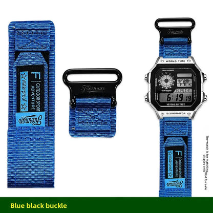 Casio AE-1200 & AE-1300 Nylon Watch Strap - Breathable Outdoor Band with Metal Ring & Camouflage Design