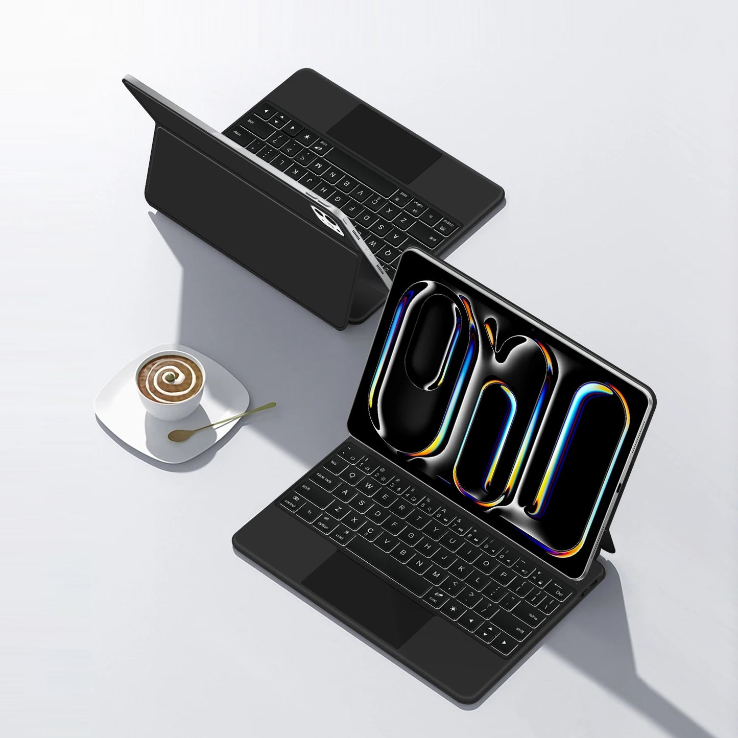 Backlit Magic Keyboard Case for iPad Pro 11/13" (2024 M4) & iPad Air M2 – Smart Folio Cover