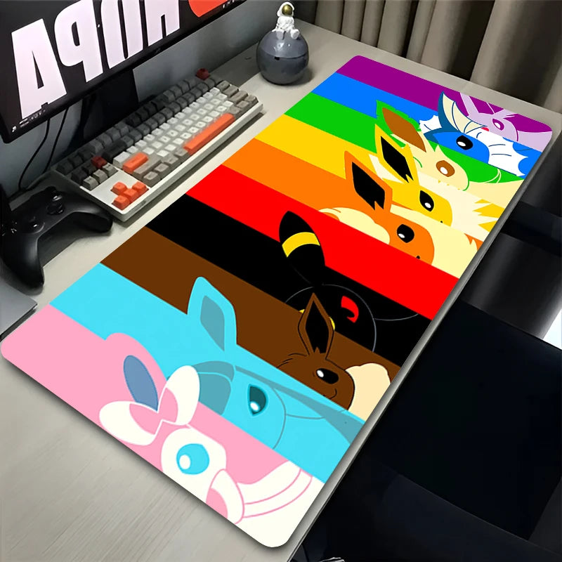 Pokémon Eevee Anime Gaming Mouse Pad - Colorful Rubber Desk Mat for PC, Laptop, Keyboard, and Gaming Setup