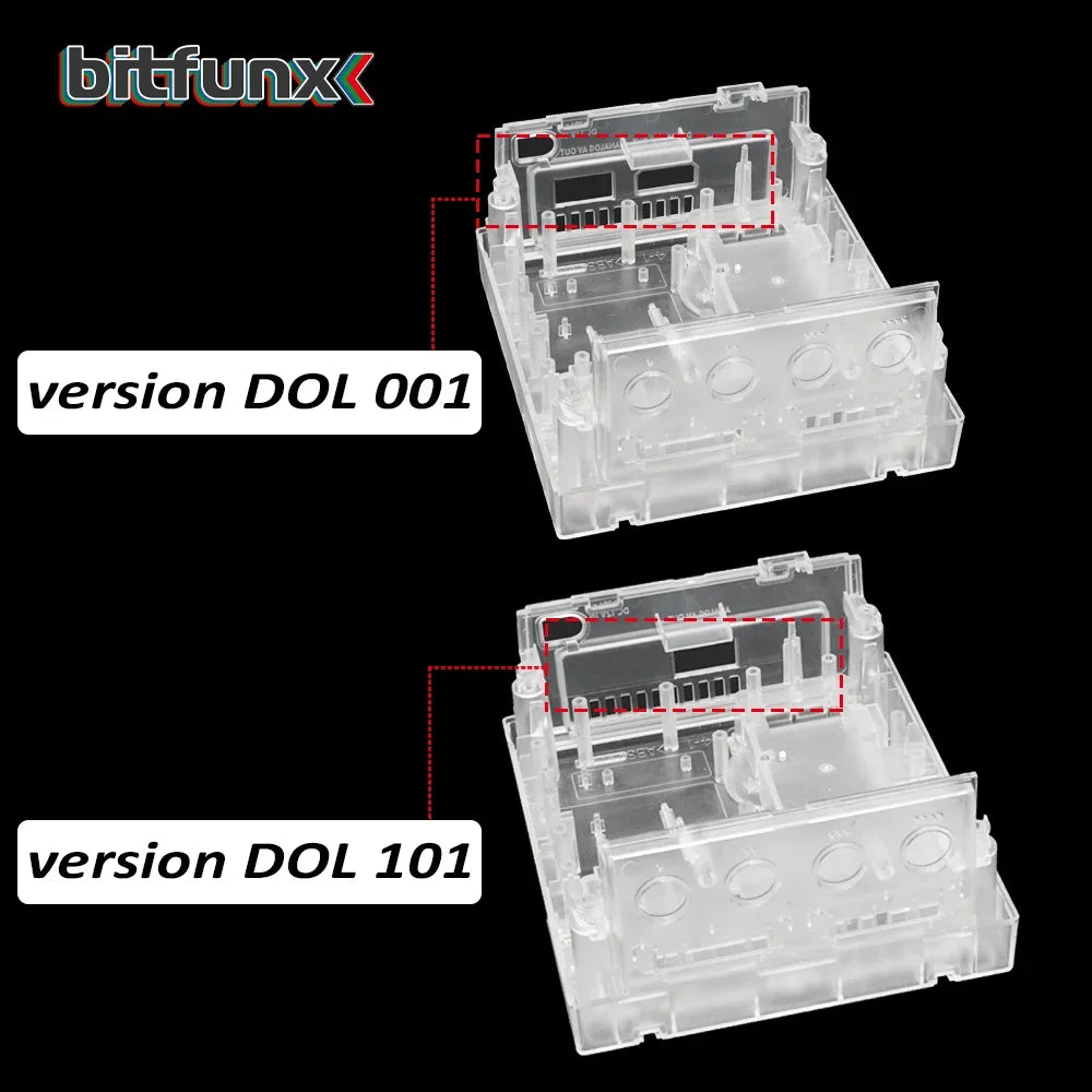 Bitfunx GameCube NGC Replacement Shell – Transparent Purple & Black Case for GC Console