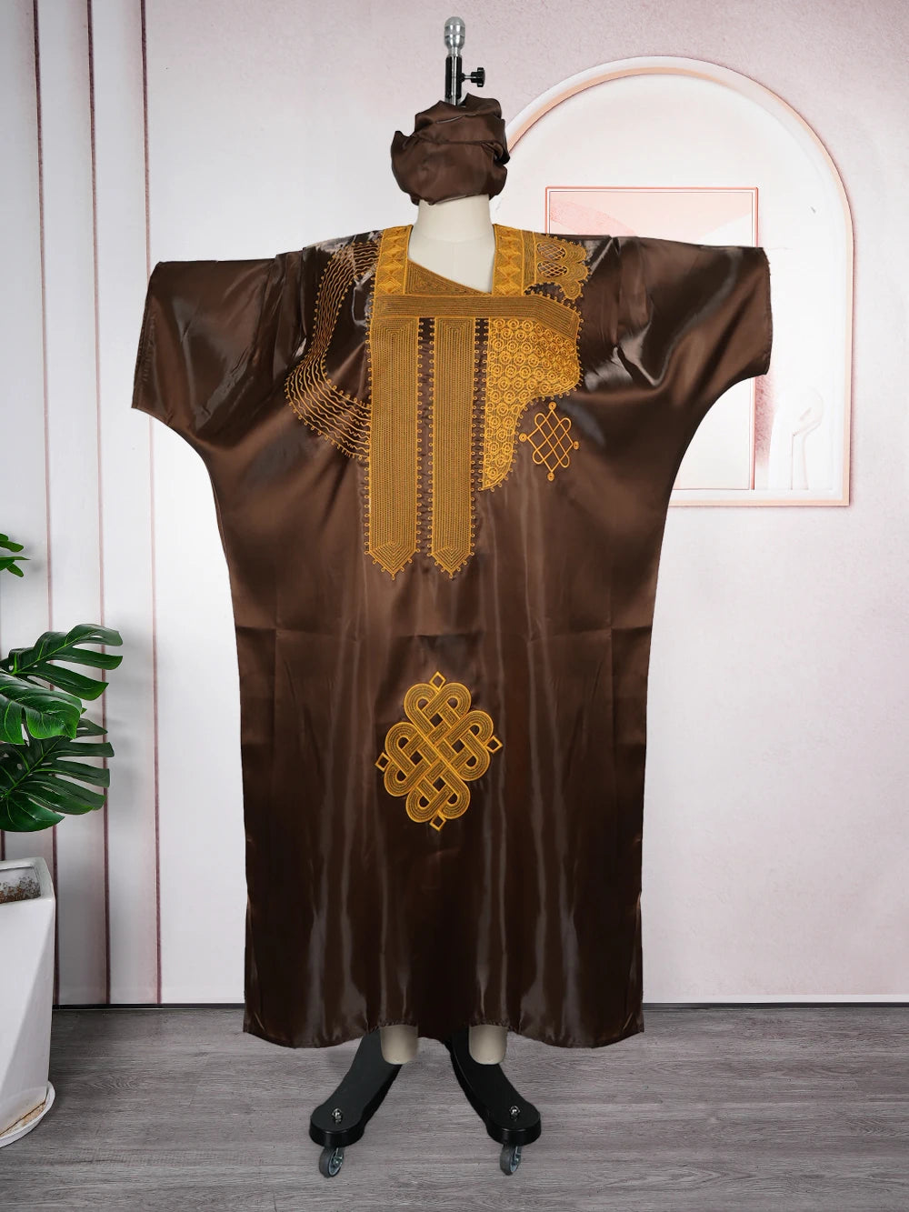 African Dresses for Women - Traditional Dashiki Ankara Embroidered Gown, Abaya & Kaftan Maxi Dress