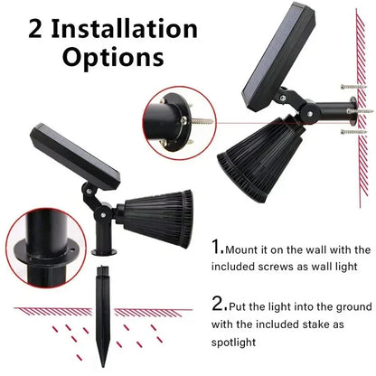 9 LED Solar Spotlights - IP65 Waterproof Adjustable Outdoor Lights for Garden, Backyard, Driveway & Patio Decor