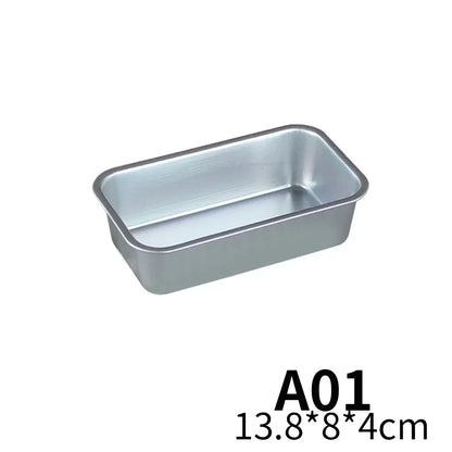 5-Size Aluminum Loaf Pan Set – Non-Stick Rectangle Baking Molds for Bread, Cake, Brownie, Cheese & Pastry