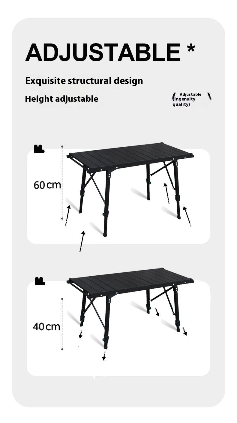 Lohascamping Lightweight Camping Folding Table – Multifunctional IGT Roll Table with Adjustable Legs for BBQ & Desktop Burner
