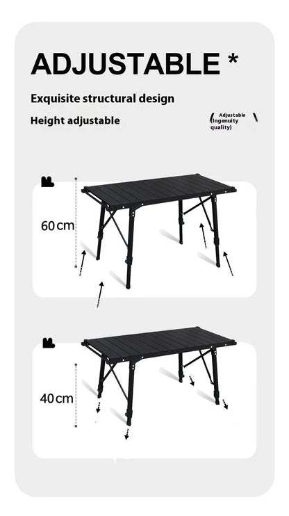 Lohascamping Lightweight Camping Folding Table – Multifunctional IGT Roll Table with Adjustable Legs for BBQ & Desktop Burner