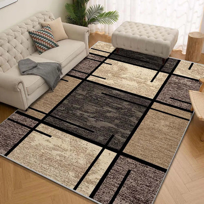 VIKAMA Premium Light Luxury Geometric Rug – Easy-Care Lightweight Carpet for Living Room, Bedroom & Office