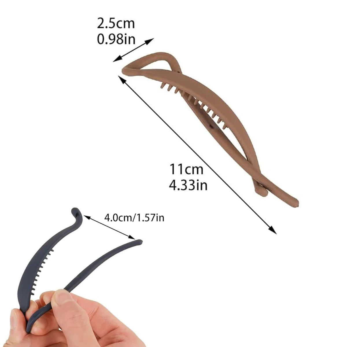 6Pcs Banana Hair Claw Clips - Matte Strong-Hold Hair Accessories for Women