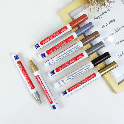 PC Ceramic Tile Gap Color Repair Pen - Waterproof and Anti-Mildew Whiteboard Pen for Bathroom Wall and Floor Tiles