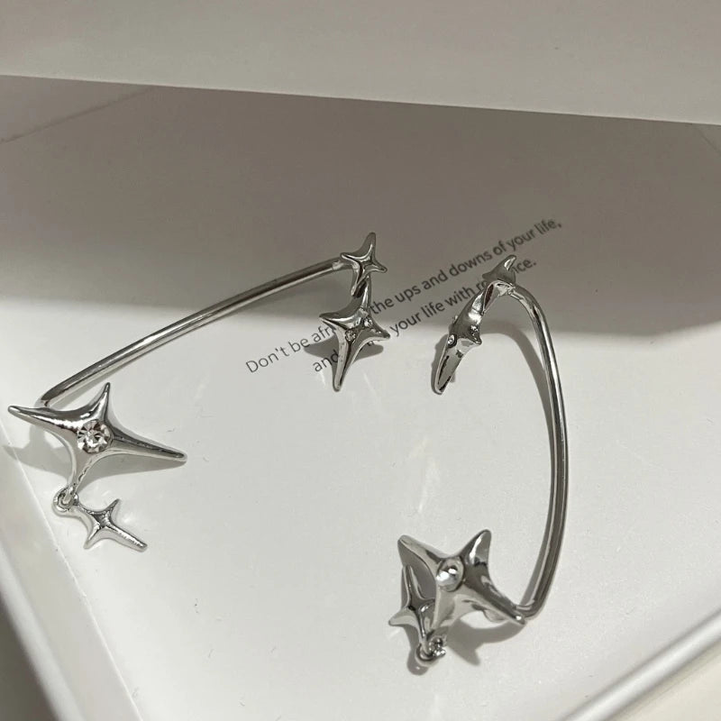 Sparkling Fashion Star Clip Earrings - Simple Ear Cuff & Climber Jewelry Gift