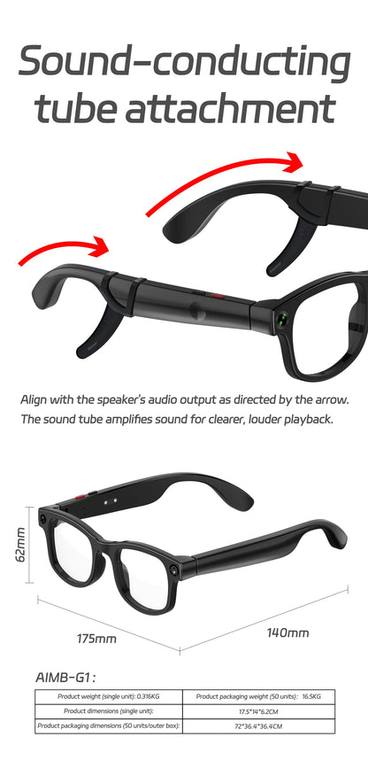 500W AI Smart Camera Sunglasses 3-in-1 Lens HD1080P ChatGPT Voice Control WiFi Bluetooth Intelligent Glasses