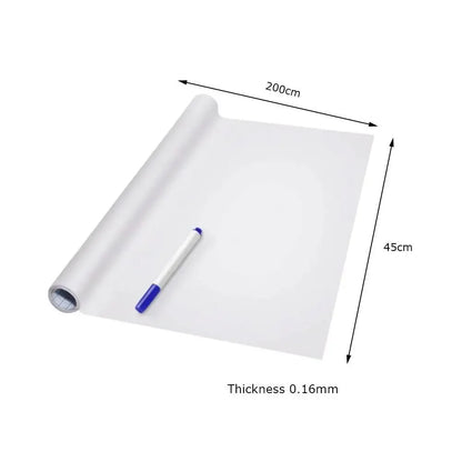 Waterproof Whiteboard Sticker – 45×100cm Reminder Message Board for Teaching, Graffiti, Painting & Notes