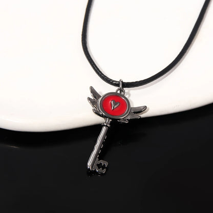 Hazbin Hotel Inspired Heart Portal Key Pendant Necklace – Cosplay Choker Jewelry Gift for Women & Men