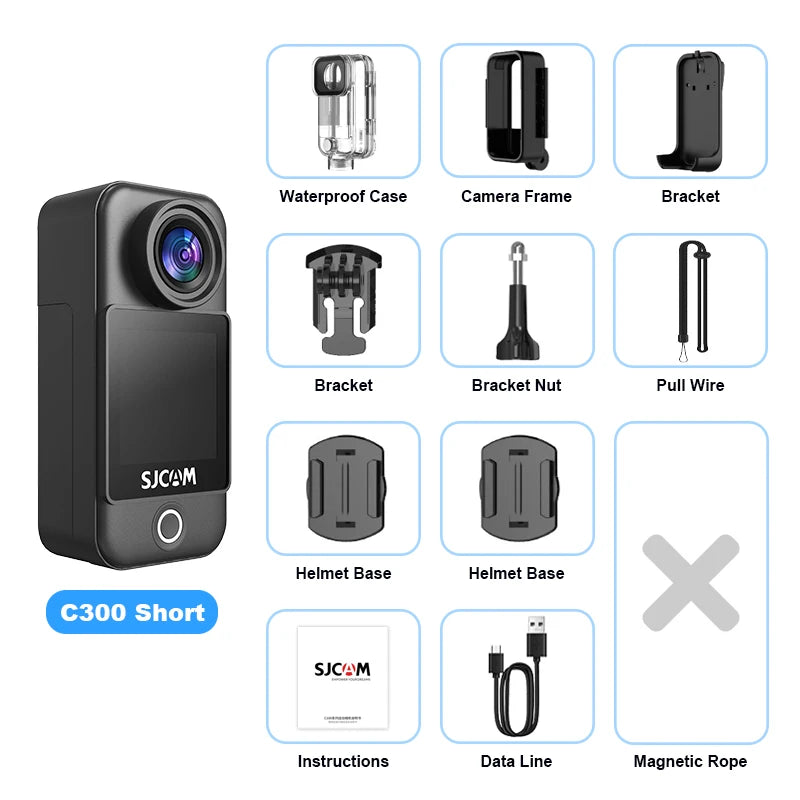 SJCAM C300 Pocket Action Camera 4K FHD – 30M Waterproof Sport Cam with 5G WiFi & Long Battery Life