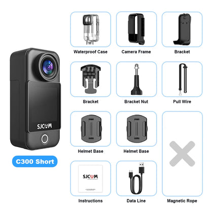 SJCAM C300 Pocket Action Camera 4K FHD – 30M Waterproof Sport Cam with 5G WiFi & Long Battery Life