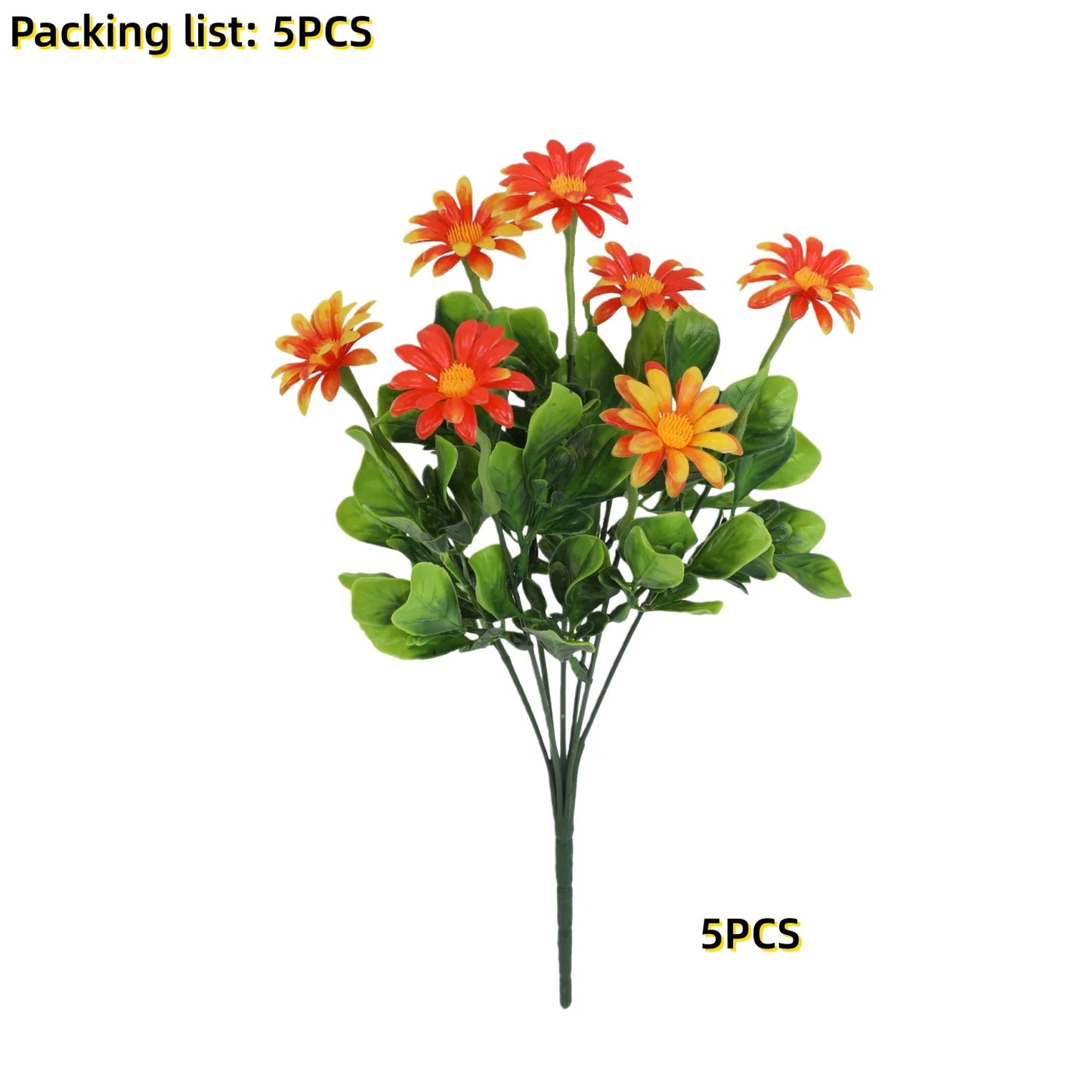 5/10 Pcs Realistic Artificial Daisy Bouquet – UV-Resistant Faux Flowers for Home, Garden, Office & Outdoor Spring/Summer Decor