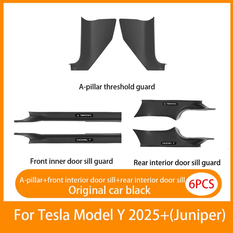 Tesla Model YL and Model Y Juniper 2025 Door Sill Guards – ABS Front and Rear Inner Threshold Protector Trim Plates