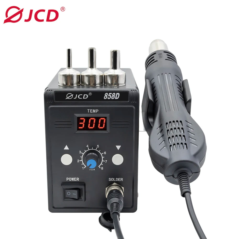 JCD Hot Air Gun 858D – 700W BGA Rework Solder Station, SMD SMT Welding Heat Gun, 220V/110V Repair Tool