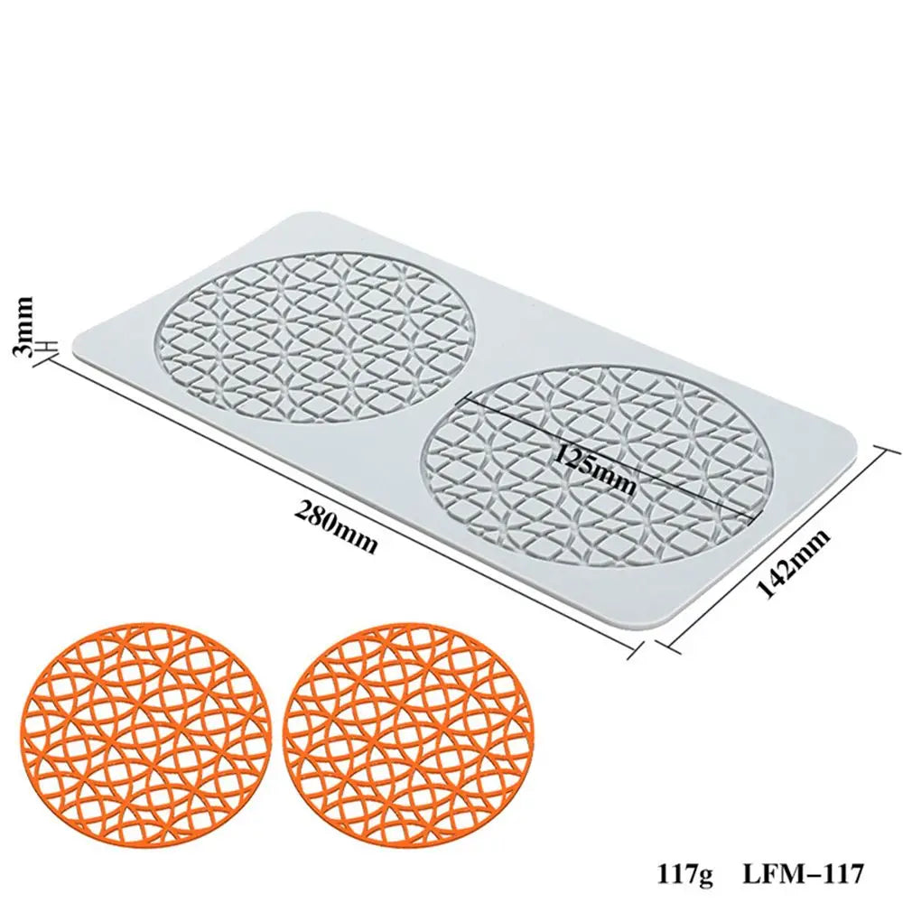 Flower & Leaf Pattern Silicone Mold — Fondant Cake Lace Mat for DIY Baking, Craft & Cake Decoration