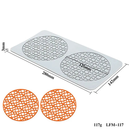 Flower & Leaf Pattern Silicone Mold — Fondant Cake Lace Mat for DIY Baking, Craft & Cake Decoration