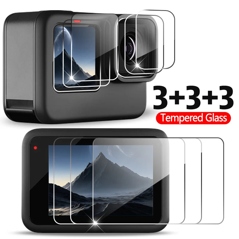 LCD Screen Protector for GoPro Hero 9–13 – HD Clear Tempered Glass Lens Film, Camera Accessories