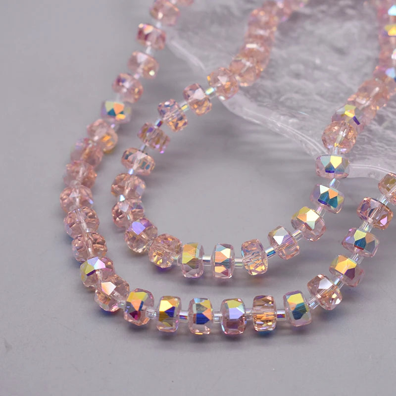 8mm Crystal Glass Beads Set - 30PCS Color Wheel Faceted Round Loose Beads for DIY Jewelry Making & Bracelets