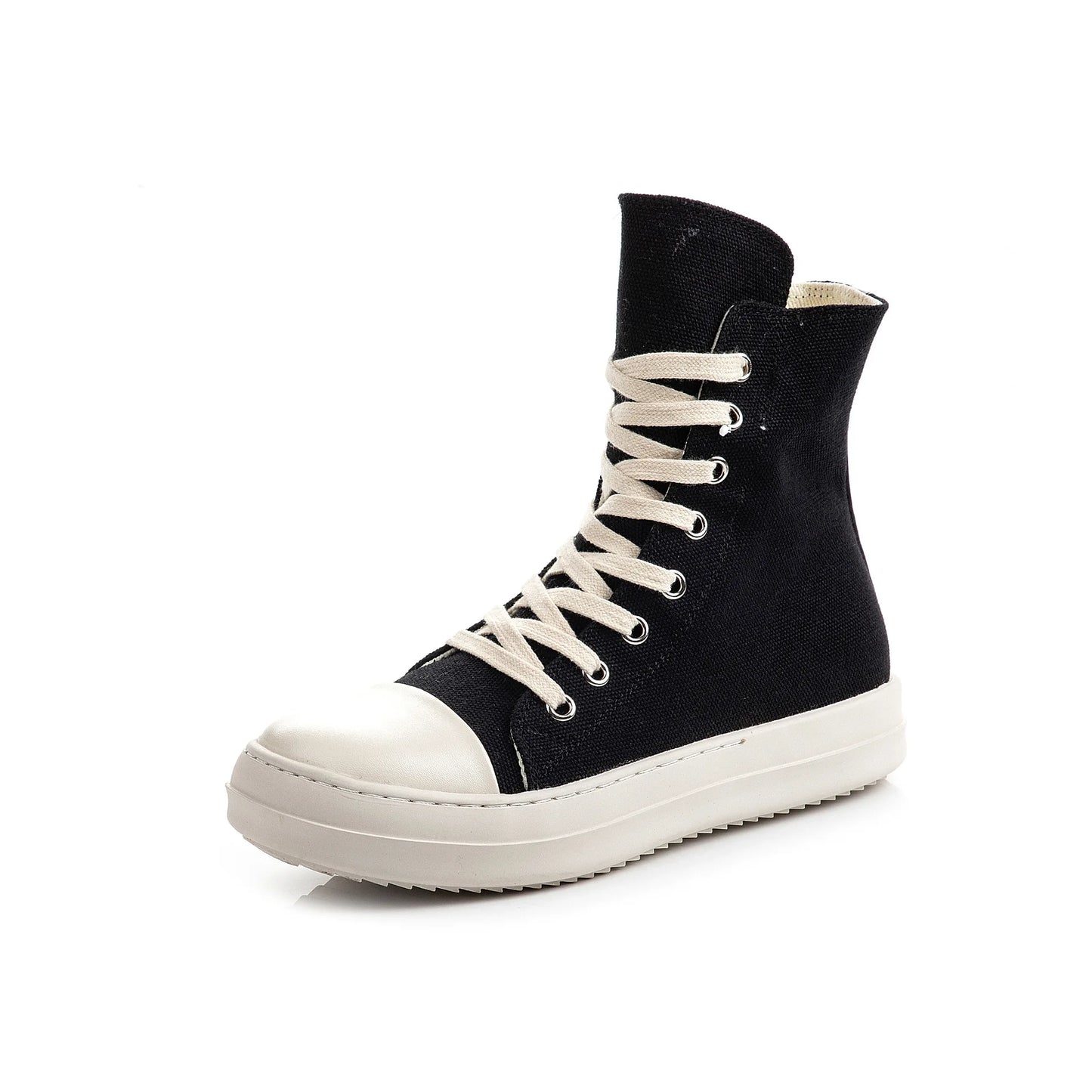 Owens 2025 Sneakers – Women & Men Casual Lace-Up Canvas High-Top Shoes with Thick Sole, Trendy Punk Style