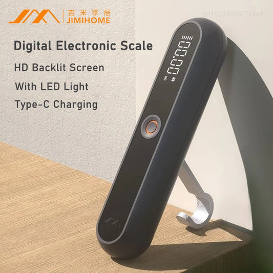 JIMIHOME LCD Digital Electronic Scale - Rechargeable Portable Food & Luggage Scale, Travel Suitcase Balance Weight Scale