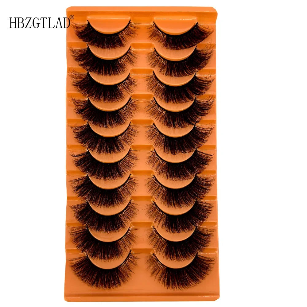 5/10 Pairs 3D Mink False Eyelashes – Wispy Handcrafted Full Strip Short Natural Lashes for Makeup