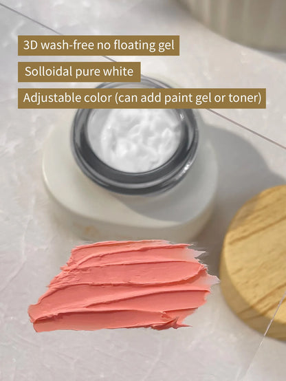 12ml Thick Light Carving Glue – Soft Candy Gel for Ice Flower Style, Non-Washable Armor Oil Glue for Nail Salon Use