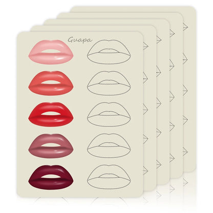 1mm Thick Double-Sided Lip Practice Skin — Microblading & PMU Stencil for Permanent Makeup Tattoo Artists