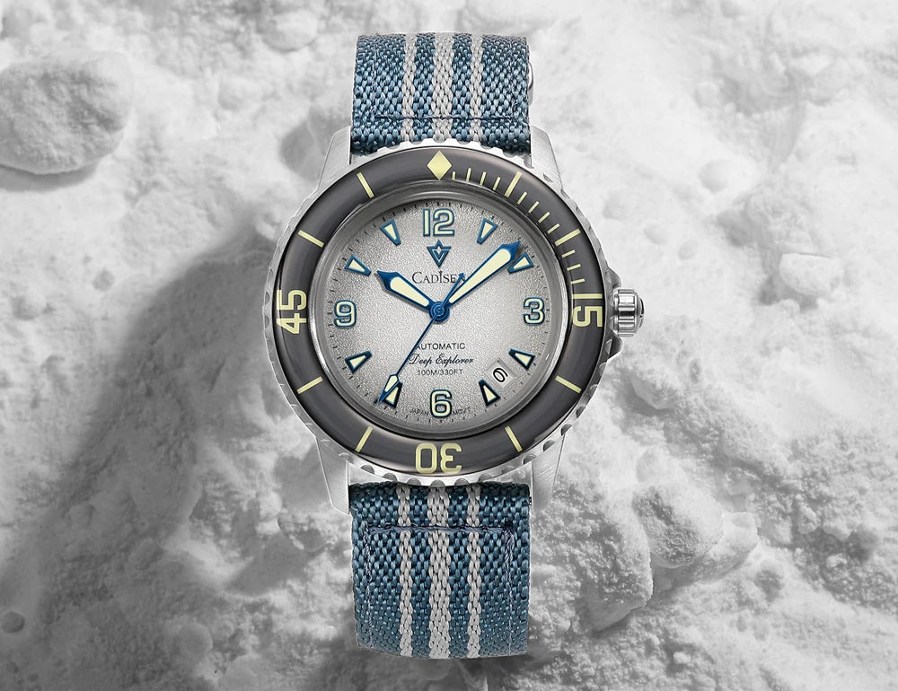 CADISEN Deep Explorer 2025 Automatic Mechanical Men’s Watch – Canvas Strap, NH35 Movement, Luminous & Waterproof Luxury Wristwatch